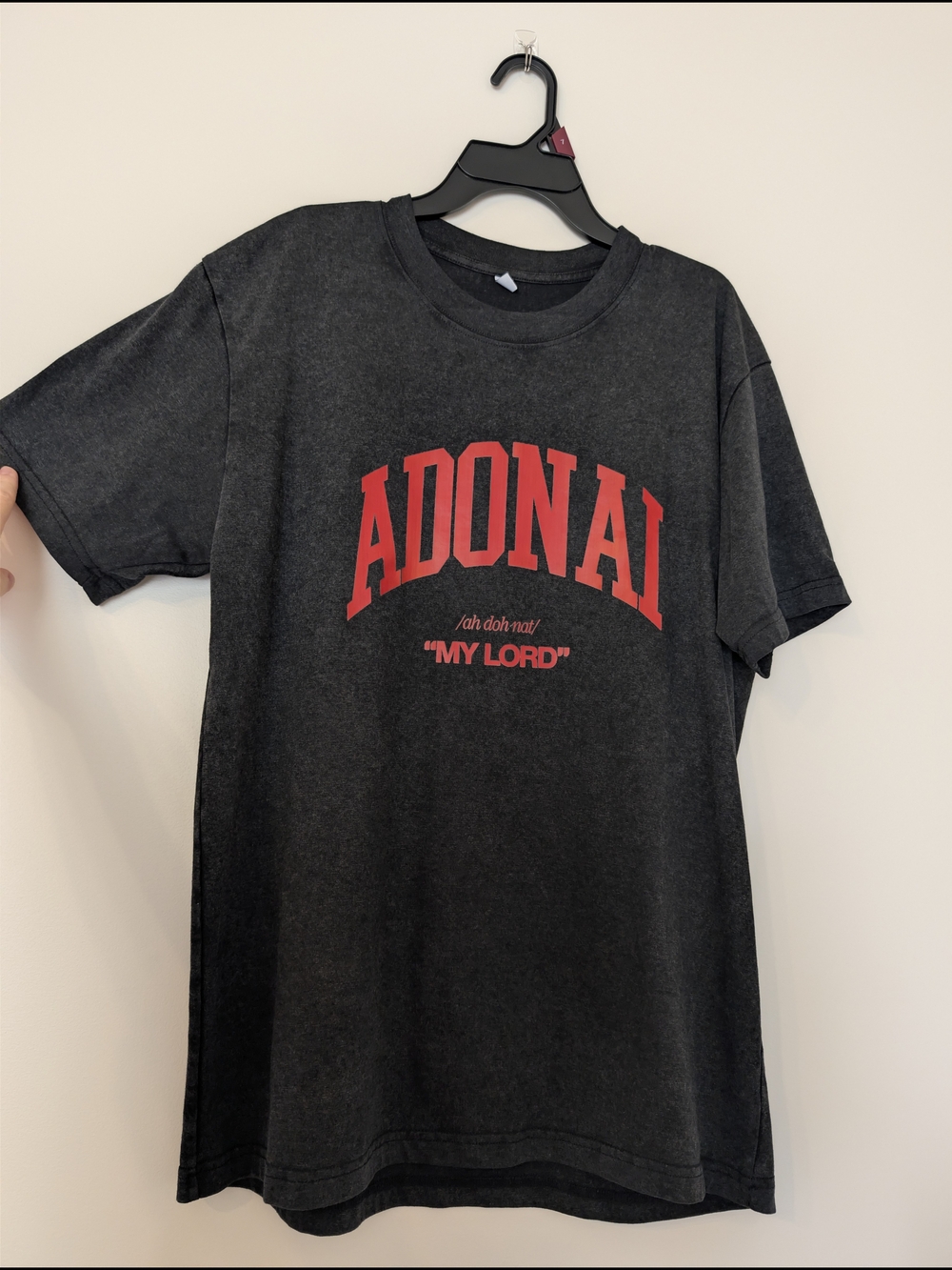 ADONAI|Black Graphic Tee with Red Print|T-shirt|Oversized|Unisex